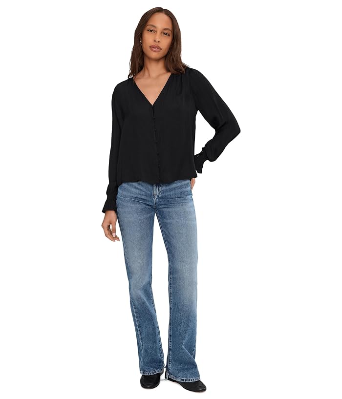 Liverpool Los Angeles Long Sleeve Button Front Woven Top With Smocking - Image 2