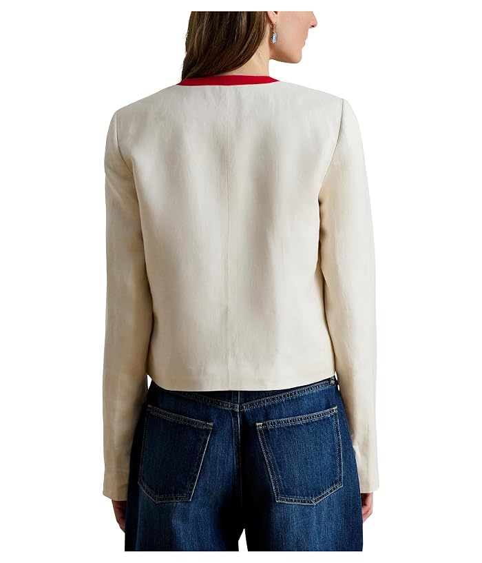 Lauren Ralph Lauren Petite Two-Tone Linen-Blend Twill Blazer - Image 3