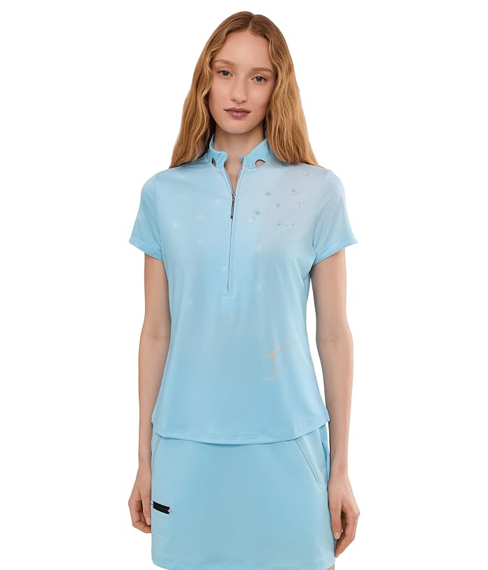 Jamie Sadock Happy Heart Top Short Sleeve Zip Neck