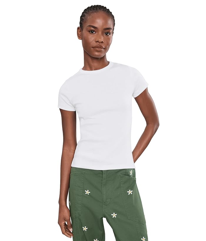 Madewell Ribbed Short Sleeve Crew Neck Tee with Center Back