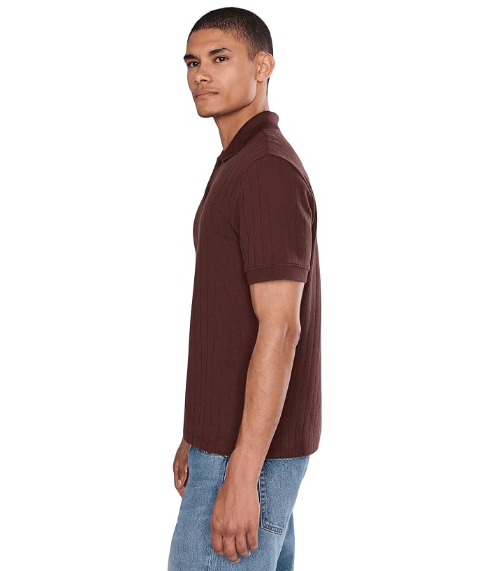 Vince Drop Needle Stripe Short Sleeve Polo - Image 3