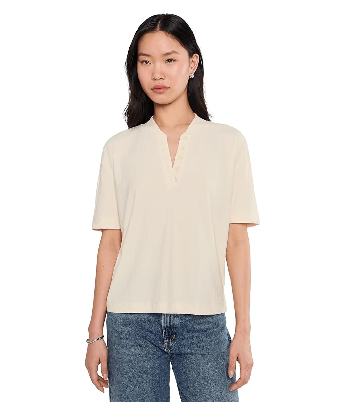 Varley Kasey Mock Placket Rib Tee