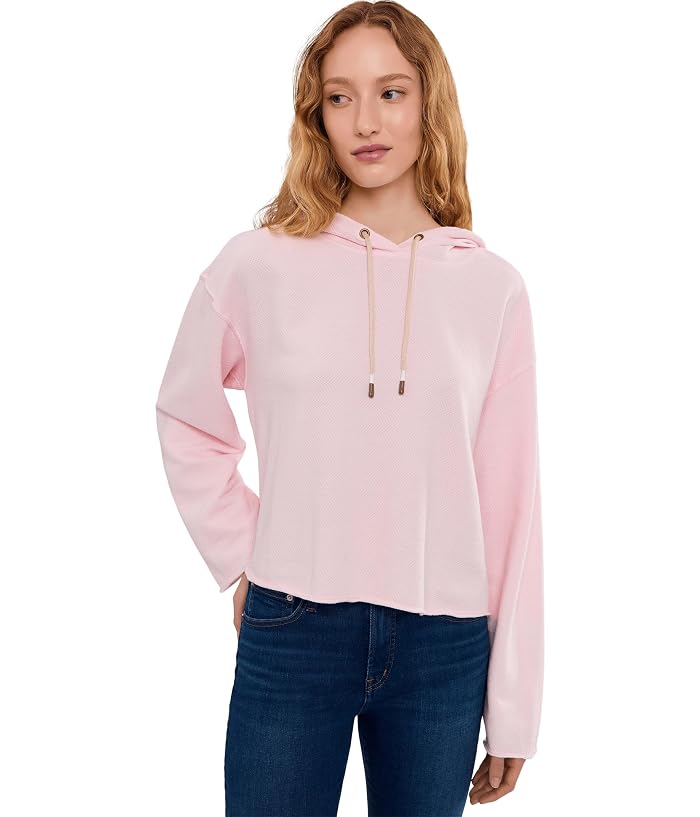 Mod-o-doc Textured Cotton Long Sleeve Shirttail Hoodie Sweatshirt