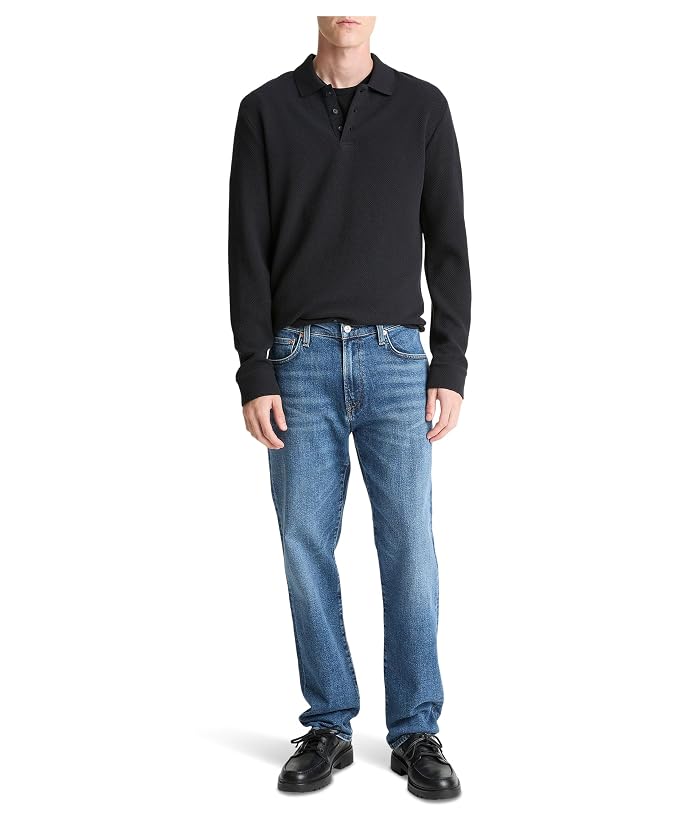 Vince Basket Weave Long Sleeve Polo - Image 3