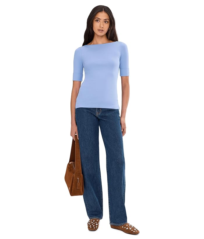 Lauren Ralph Lauren Stretch Cotton Boatneck Tee - Image 2