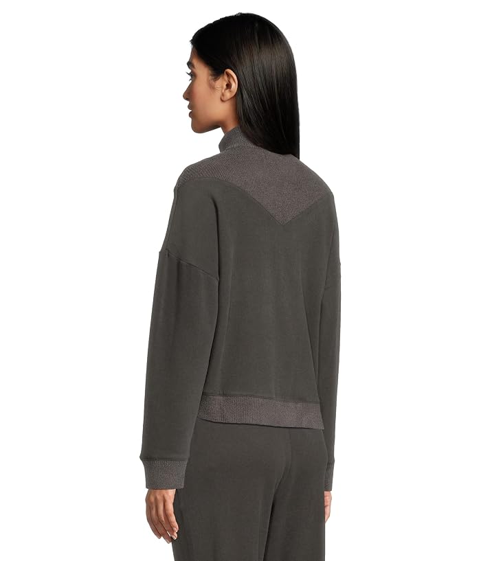 Barefoot Dreams Brushed Fleece With Cozychic Ultra Lite® Rib 1/2 Zip Pullover - Image 3
