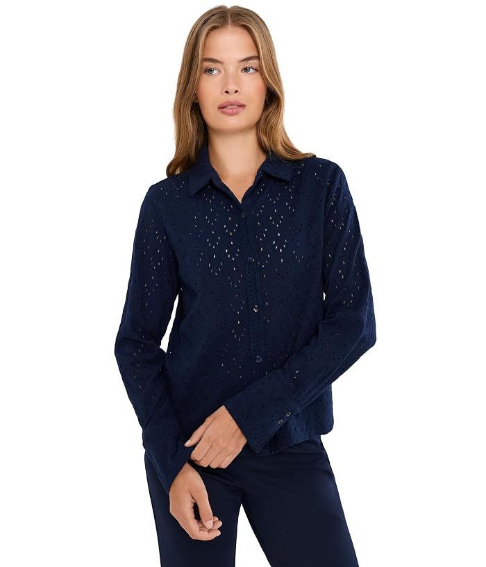 NIC+ZOE Petite Knit Eyelet Pop On Top