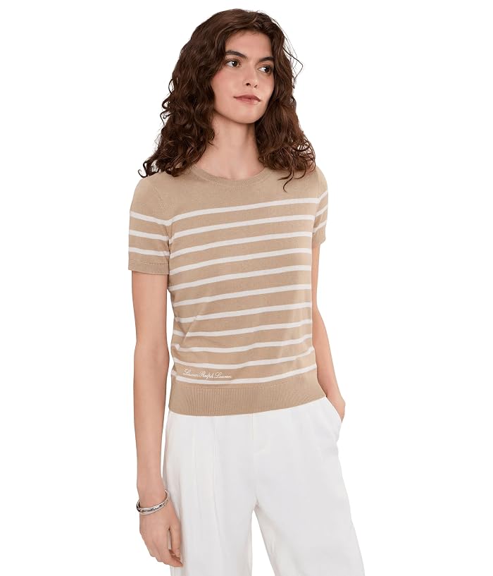 Lauren Ralph Lauren Striped Short Sleeve Sweater