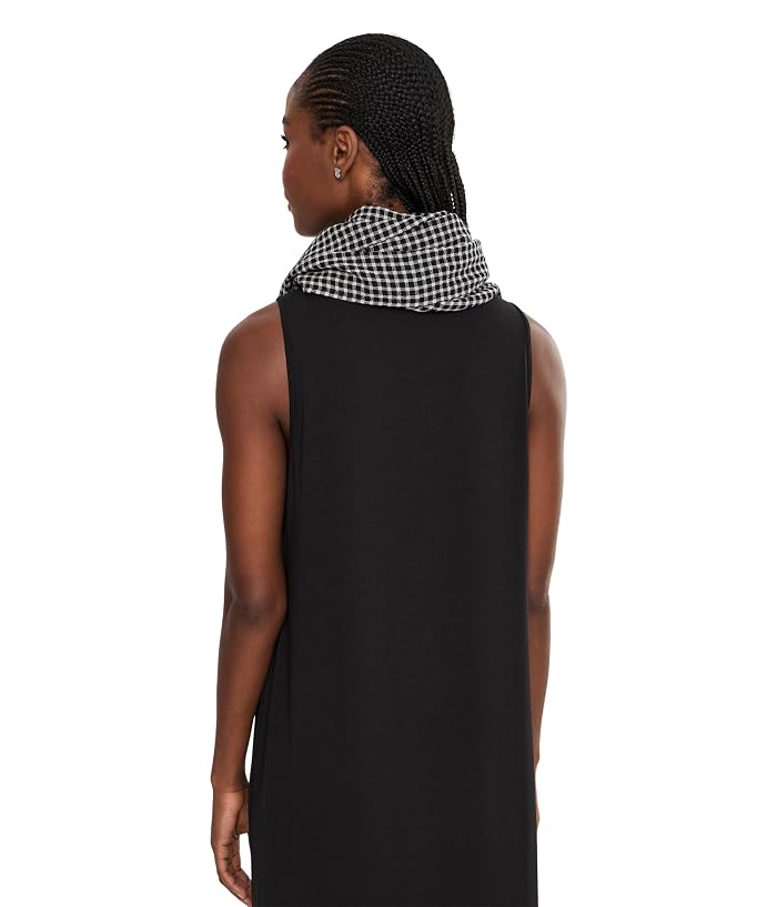 Eileen Fisher Wool Cotton Check Wrap - Image 4