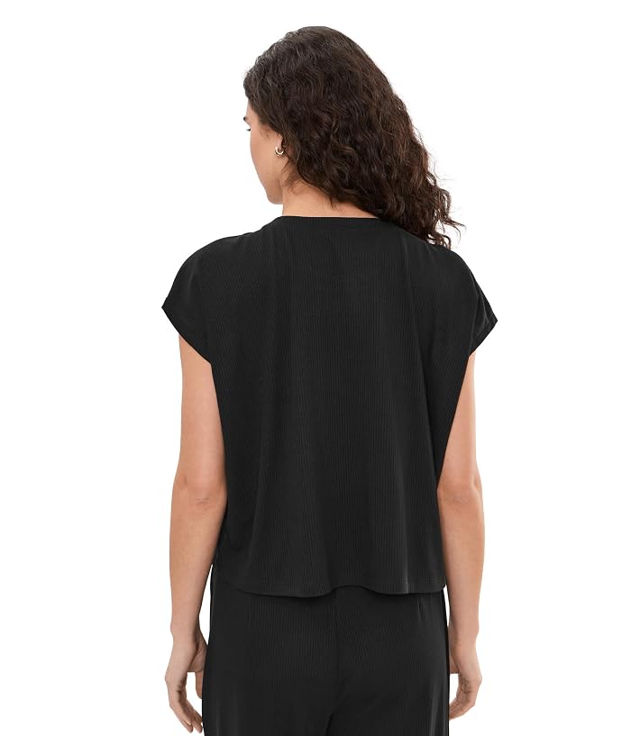 Eileen Fisher Ribbed Knit Crew Neck Cropped Top - Image 4
