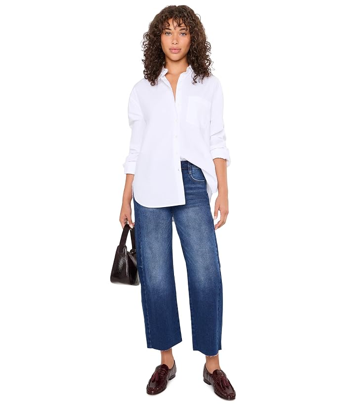 KUT from the Kloth Petite Meg High-Rise Wide Leg Side Panel Raw Hem in Curator - Image 2