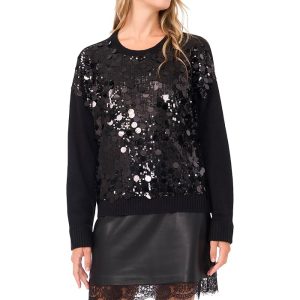Vince Camuto Multi Paillette Crew Neck