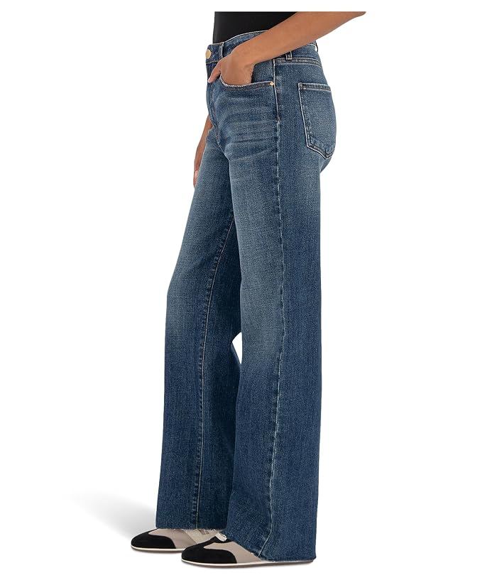 KUT from the Kloth Sienna High-Rise Straight Leg-5 Pockets With Raw Hem In Wise - Image 2