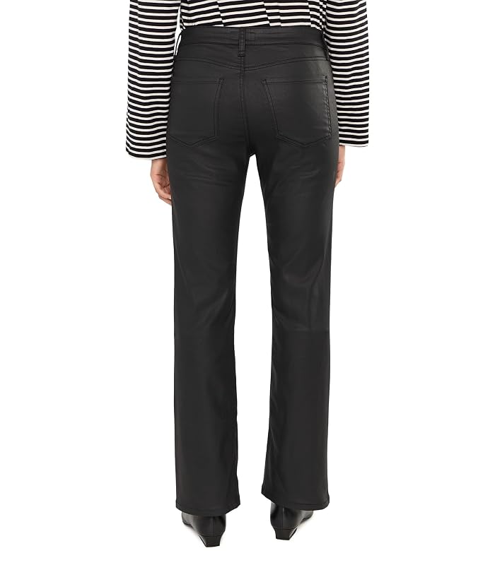 KUT from the Kloth Kelly High-Rise Fab Ab Kick Flare Inset Leg - Coated in Matte Black - Image 4