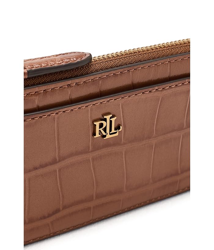 Lauren Ralph Lauren Croc-Embossed Leather L-Zip Card Case - Image 4