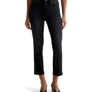 AG Jeans Mari Mid-Rise Slim Straight Crop Jeans in Elixir
