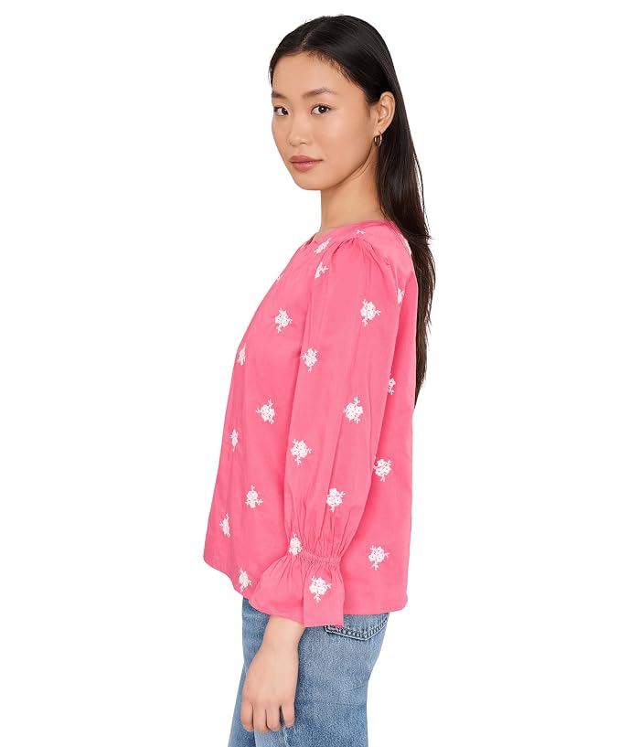 CeCe Embroidered 3/4 Sleeve Top - Image 3