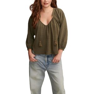 Lucky Brand Knit Mix Peasant Blouse