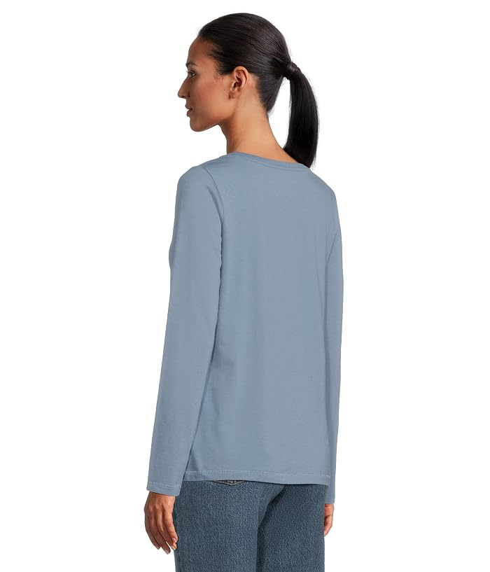 L.L.Bean Soft Stretch Supima Tee Scoop Neck Long Sleeve - Image 3