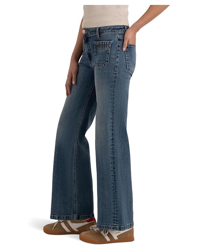 KUT from the Kloth Maya High-Rise Wide Leg Patch Pockets With Ruching in Affection - Image 2