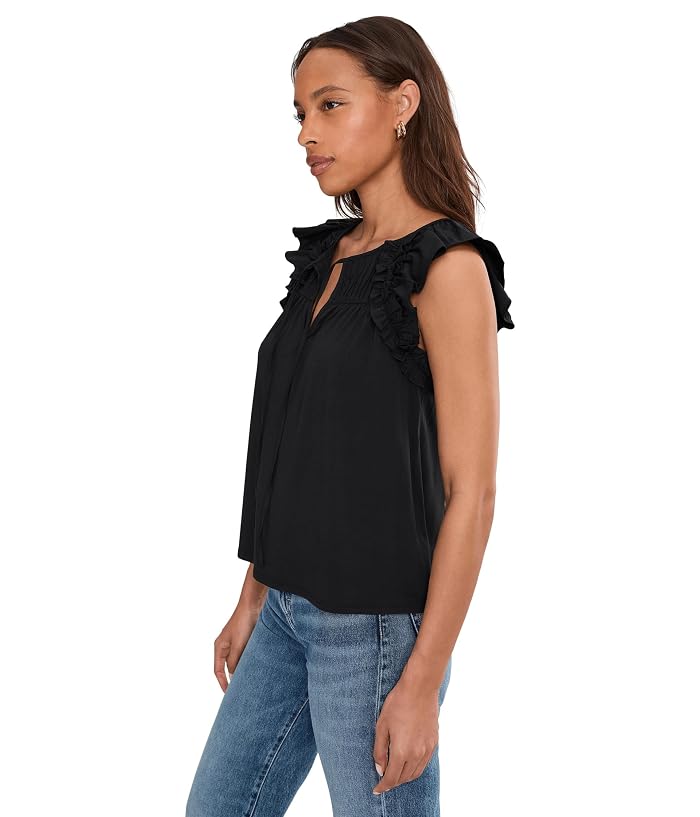 Liverpool Los Angeles Flutter Sleeve Knit To Woven Top With Ties - Image 3
