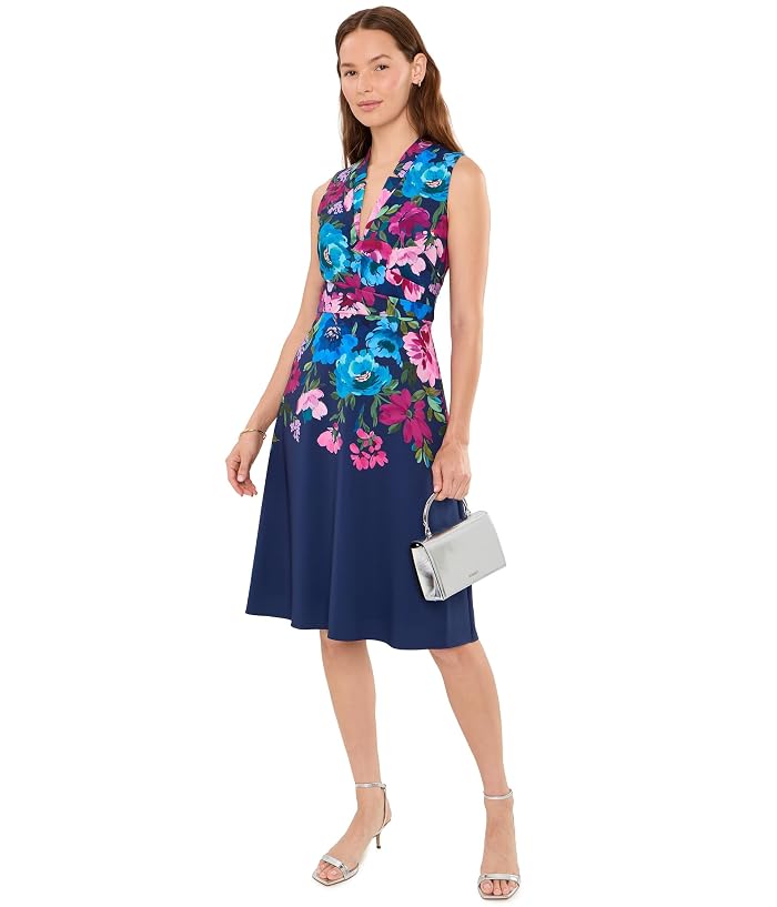 Adrianna Papell Border Floral Midi Dress - Image 2