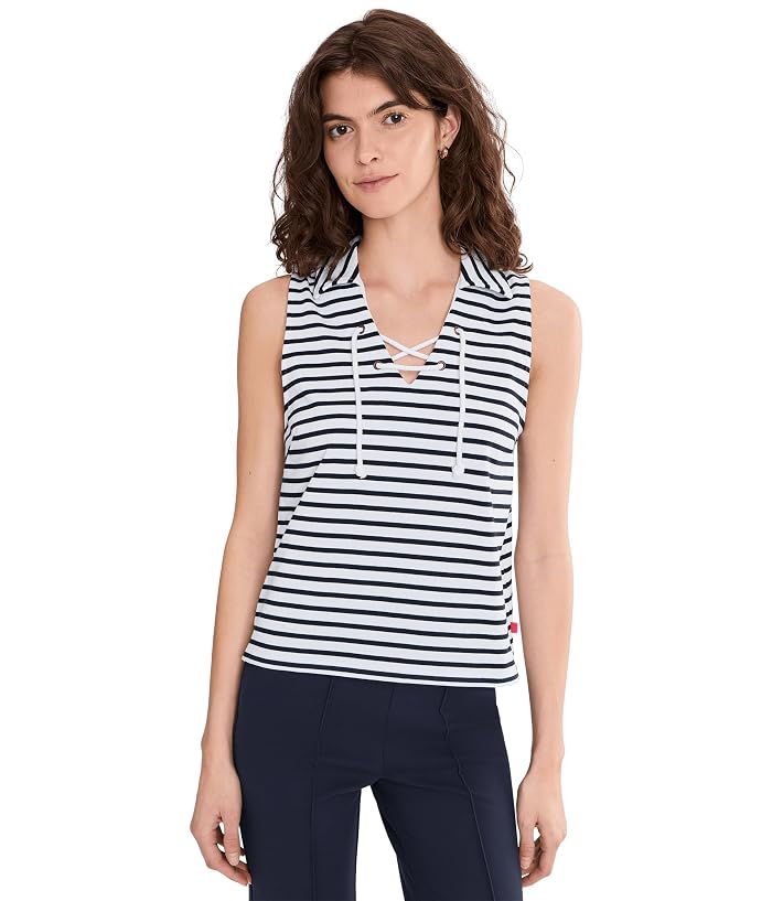 Lilla P Sleeveless Collared Top