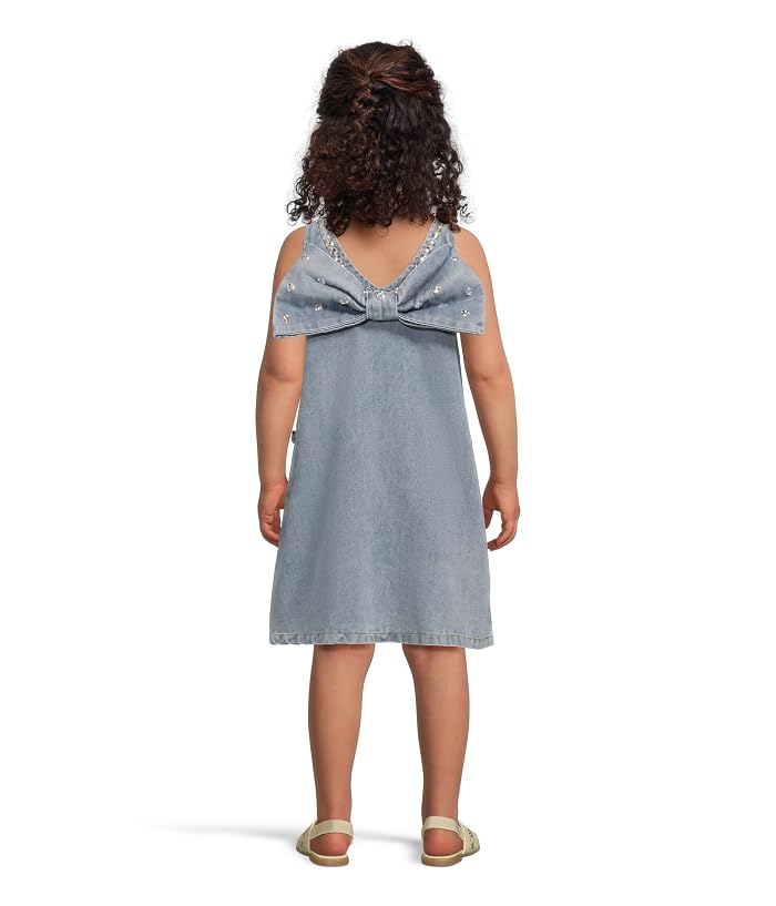 Lola and The Boys Crystal Heart Denim Bow Dress (Toddler/Little Kid/Big Kid) - Image 2
