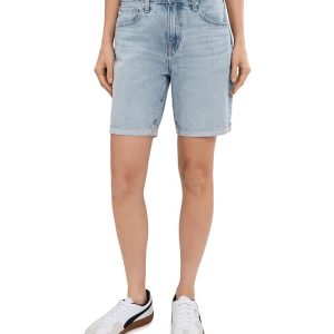 AG Jeans Ex-Boyfriend Mid-Rise Slouchy Shorts in Soft Focus