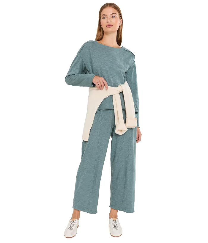 Mod-o-doc Long Sleeve Mix Media Jewel Neck Top - Image 2