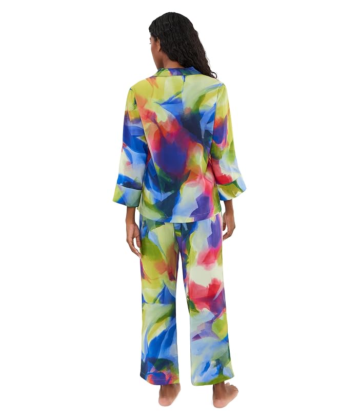 Natori Kumo - Printed Stretch Satin Notch Pajama Set - Image 3