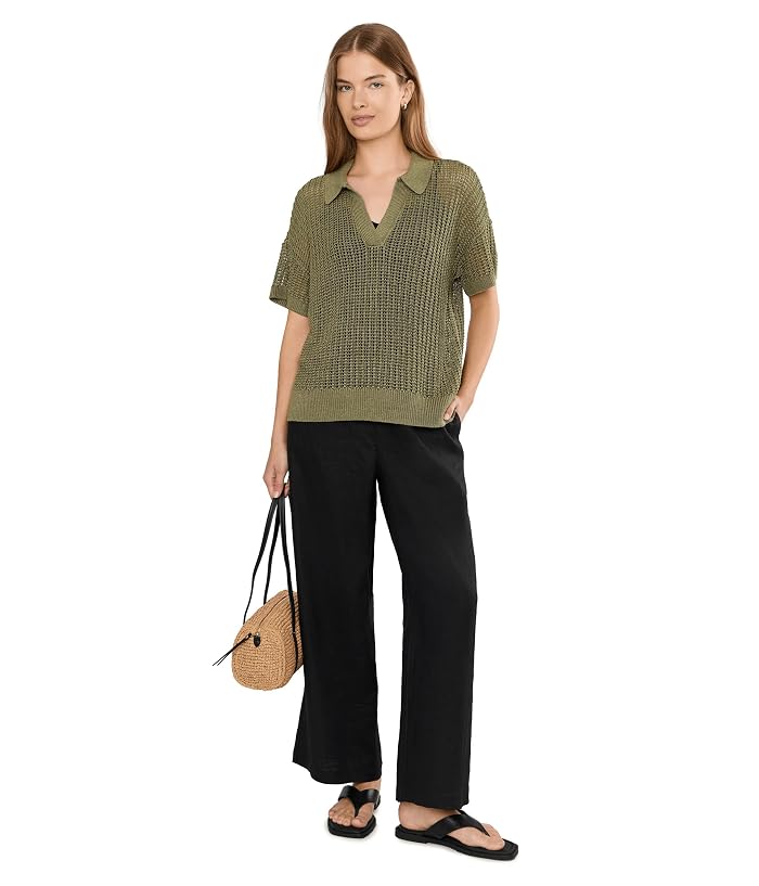 Lauren Ralph Lauren Petite Linen-Blend Mesh Short Sleeve Sweater - Image 2