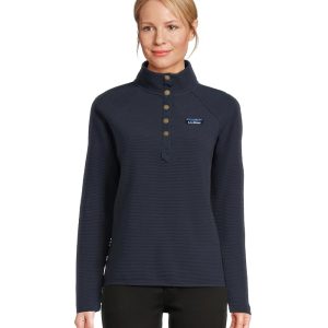 L.L.Bean Lakewashed Ottoman Knit Quarter Snap