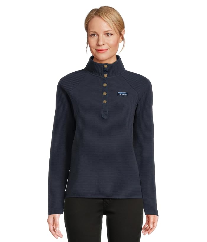 L.L.Bean Lakewashed Ottoman Knit Quarter Snap