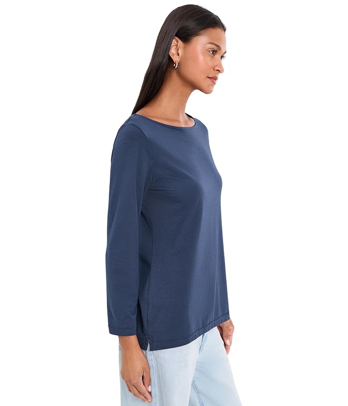 L.L.Bean Soft Stretch Supima Tee Boatneck Bracelet Sleeve - Image 3