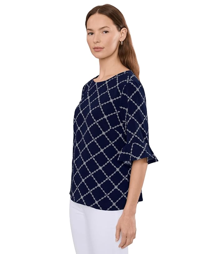 CeCe Elbow Ruffle Cuff Crew Neck Top - Image 3