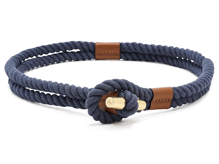 Lauren Ralph Lauren Leather-Trim Rope Toggle Skinny Belt