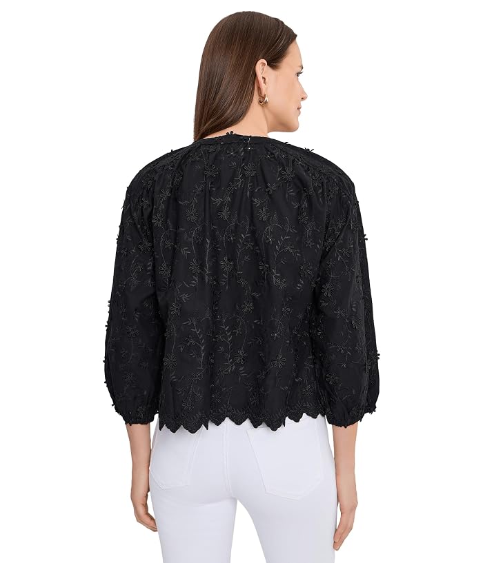 Mod-o-doc 3/4 Sleeve Crew Neck Lace Top - Image 4