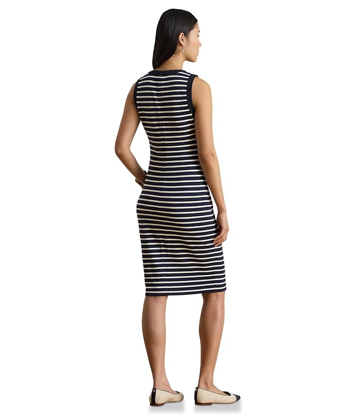Lauren Ralph Lauren Striped Snap-Trim Ponte Sheath Dress - Image 3