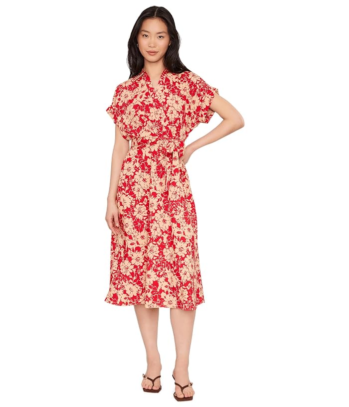 Lauren Ralph Lauren Petite Floral Belted Crepe Dress