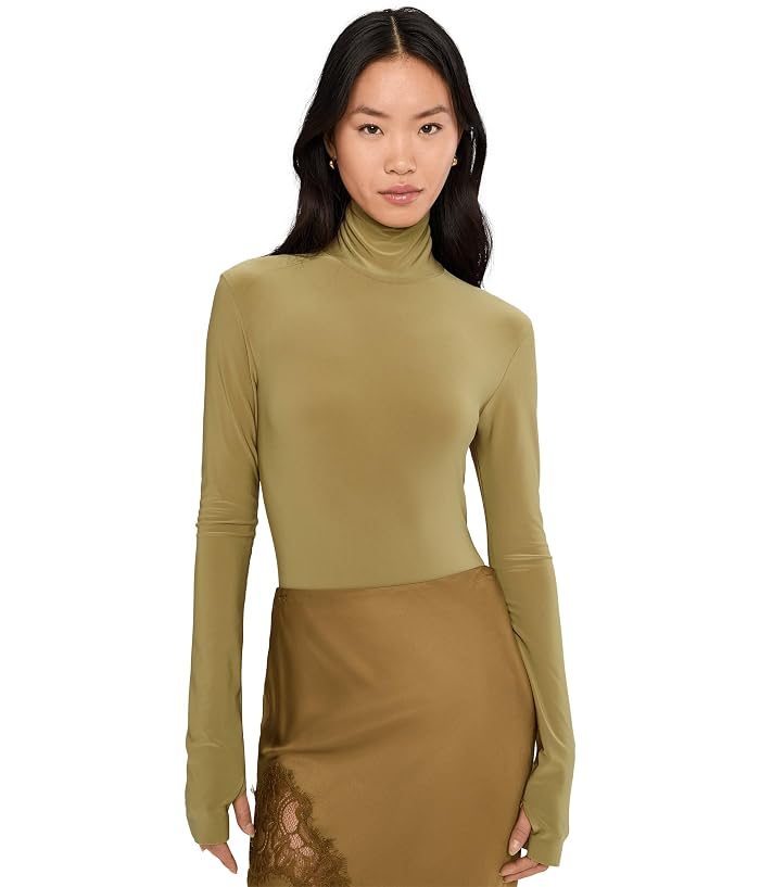 Norma Kamali Long Sleeve Turtle Bodysuit