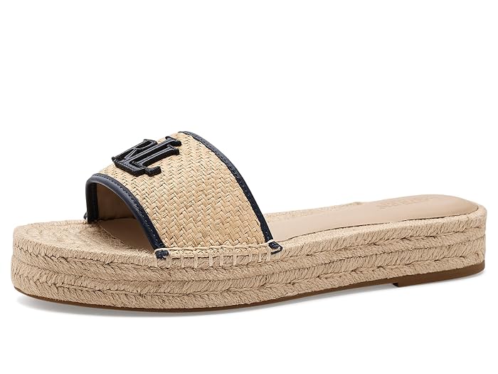 Lauren Ralph Lauren Polly Leather-Trim Raffia Espadrille
