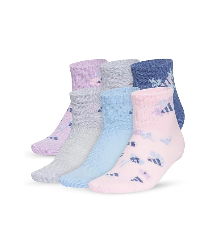 adidas Kids Athletic Cushioned 6-Pack Quarter Socks (Little Kid/Big Kid)