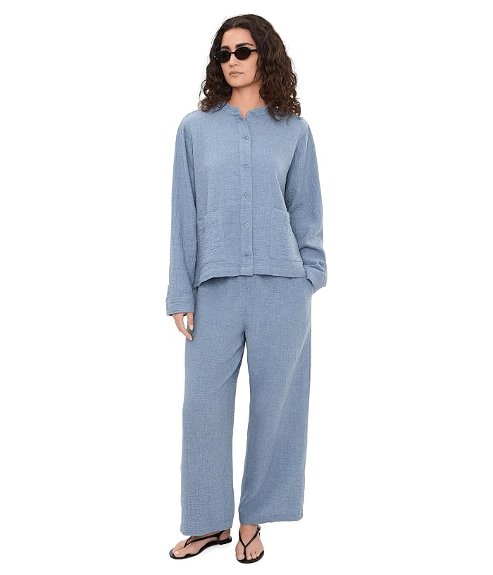 Eileen Fisher Organic Cotton Doubleweave Ankle Wide Pants - Image 2