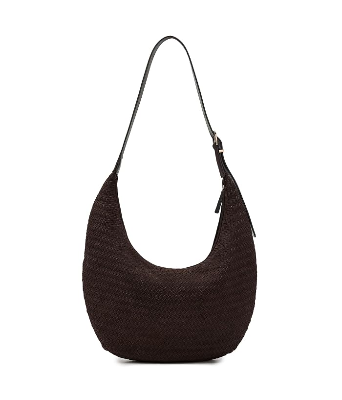 Madewell The Essential Curve Shoulder Bag in Handwoven Suede