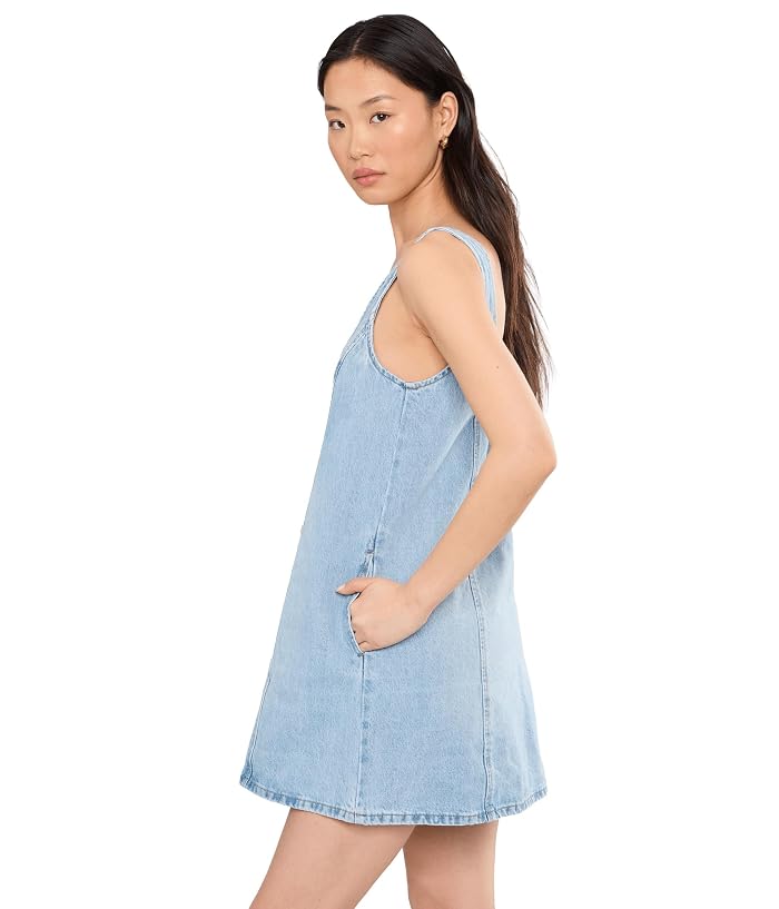 Blank NYC Summertime Flare Denim Min Dress in Blue - Image 3