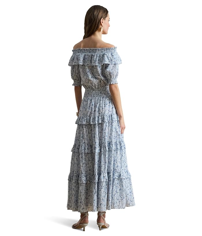 Lauren Ralph Lauren Floral Voile Off-The-Shoulder Dress - Image 4