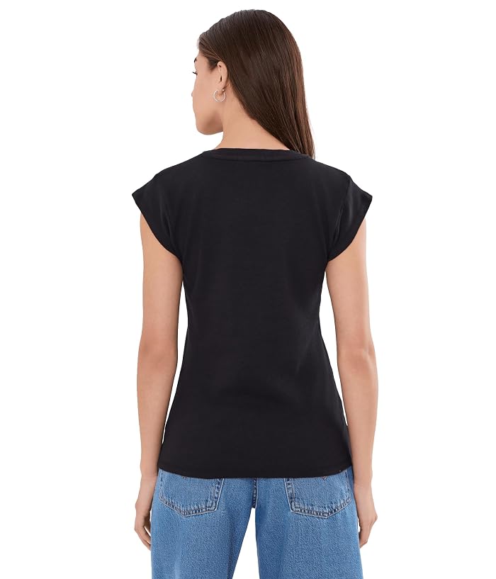 Mod-o-doc Cap Sleeve Open Crew Neck Tee - Image 4