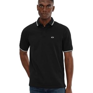 Armani Exchange Double Tipped Buttoned Up Polo Shirt