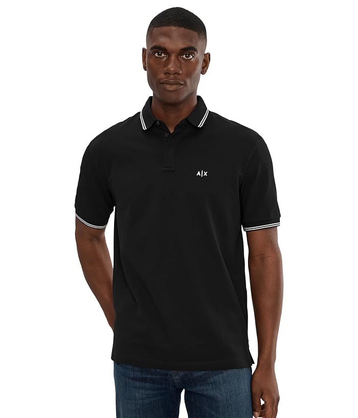 Armani Exchange Double Tipped Buttoned Up Polo Shirt